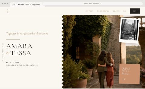 Keepsake wedding website template preview