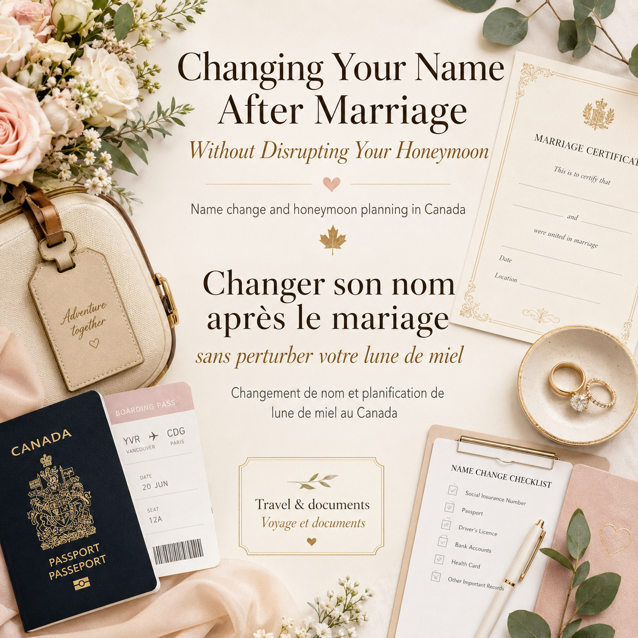 Changing Your Name After Marriage Without Disrupting Your Honeymoon