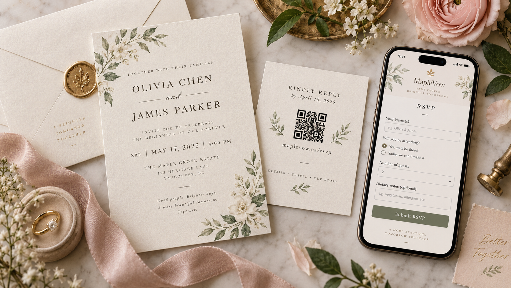Paper Wedding Invitations + Online RSVP: How to Build a Hybrid Invitation That Works